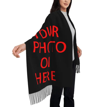 Custom Printed Your Design Here Scarf Men Women Winter Warm Scarves Custom Customize Logo Letter Print Shawls Wraps