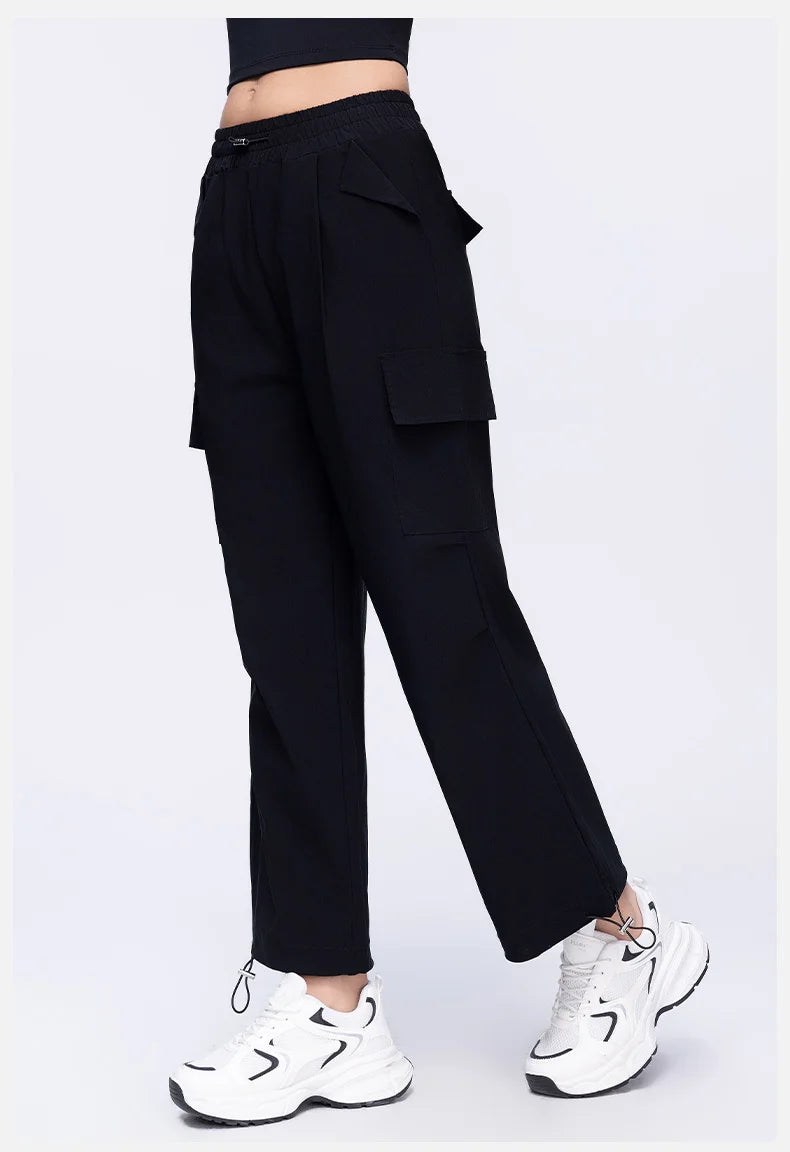 New Summer Outdoor Sports Women High Waisted Pants Straight Leg Casual Pants Gym Slimming Sweatpants Outdoor Sports RunningPants