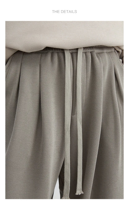 CHIC VEN Women's Pant Streetwear Solid Loose New Drawstring Sports Casual Trousers High Waisted Pants Autumn Winter 2025