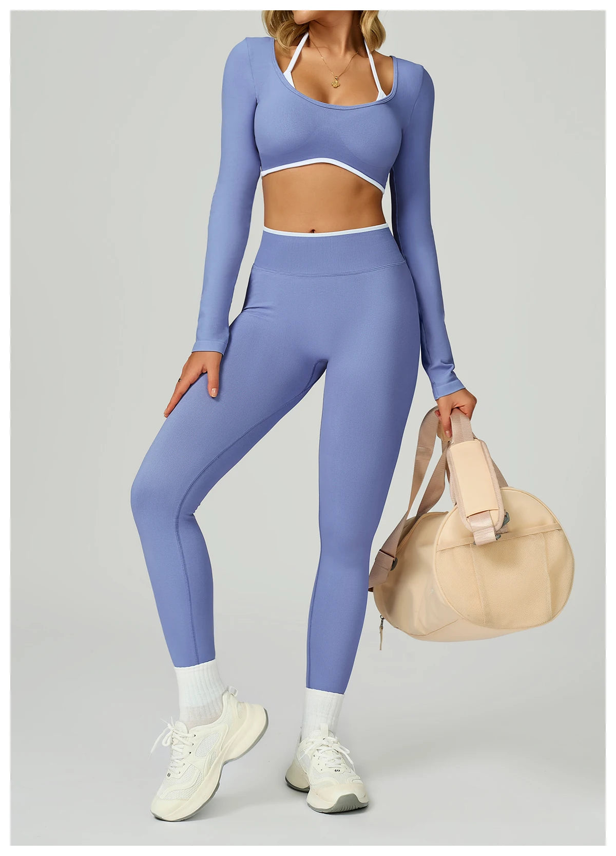 Women Sexy Solid Crop Tops Gym Workout Shirts Yoga Sports Long Sleeve Female Fitness T-Shirt Exposed Navel Quick Dry Sports Tops