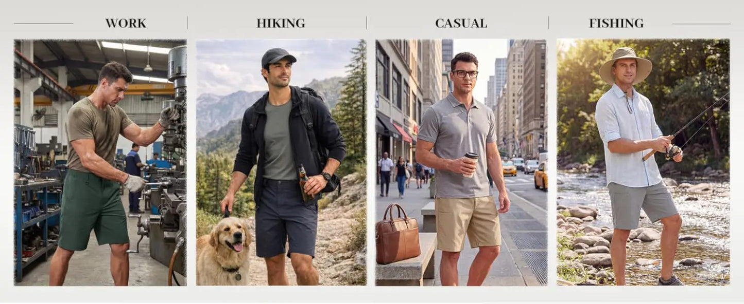 TACVASEN Men's Hiking Cargo Shorts Quick Dry Water-Resistant Lightweight Tactical Outdoor Work Casual Shorts with 8 Pockets