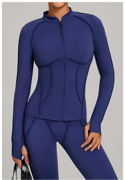 SWELTERING Women Yoga Shirts Sports Jacket Zip Fitness Long Sleeve Workout Cycling Shirts Gym Quick Dry Outdoor Top Sportswear