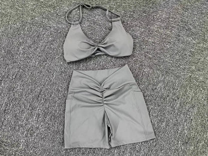 Sexy wo-piece Shockproof Sports Suits Women Gym Set Women Tracksuit Running Quick-Dry Sports Vest Female Fitness Yoga Set