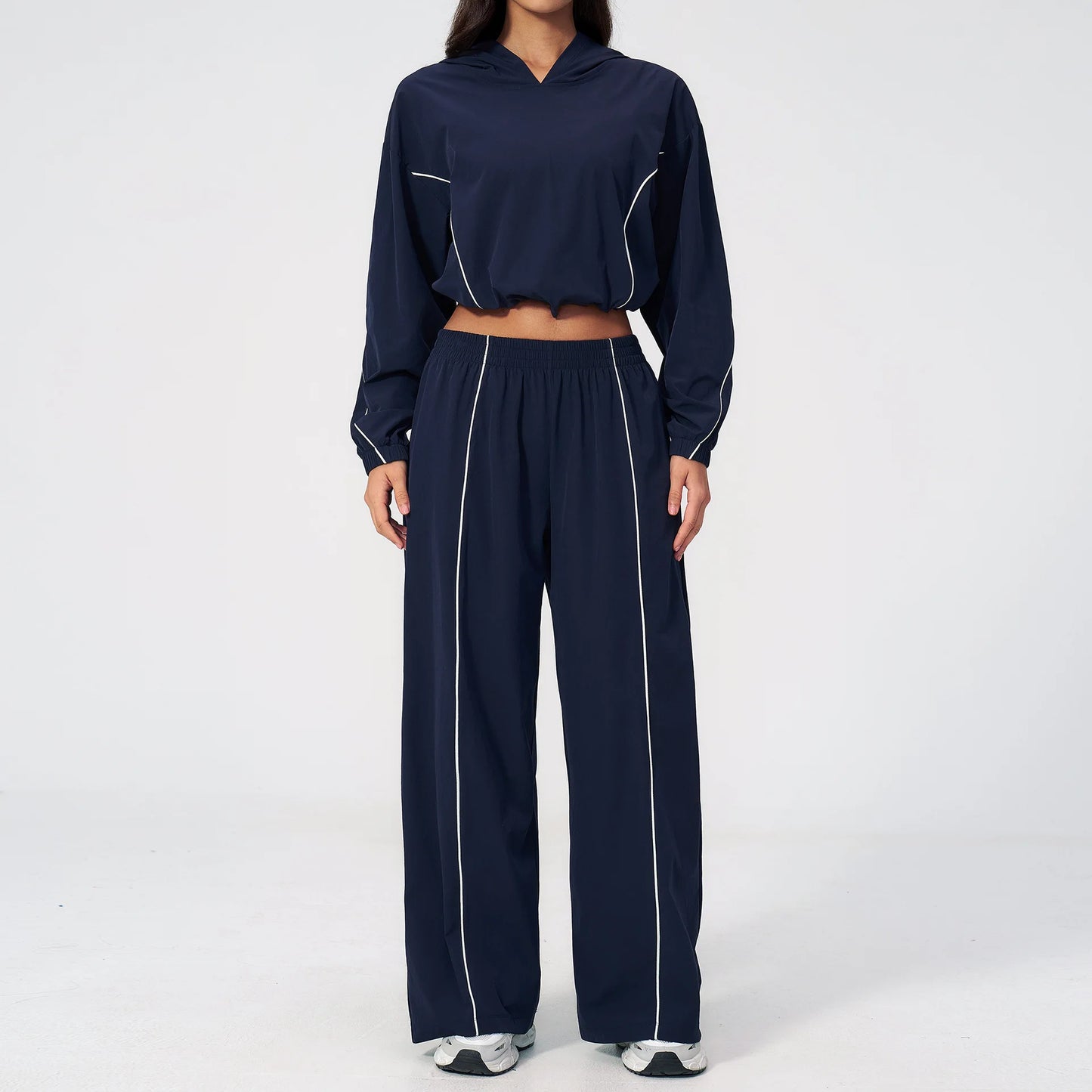 New Summer Sun Protection Set Yoga Set Women Two Piece Tracksuit Yoga Long Sleeved Wide-leg Pants Running Set Outdoor Sportswear