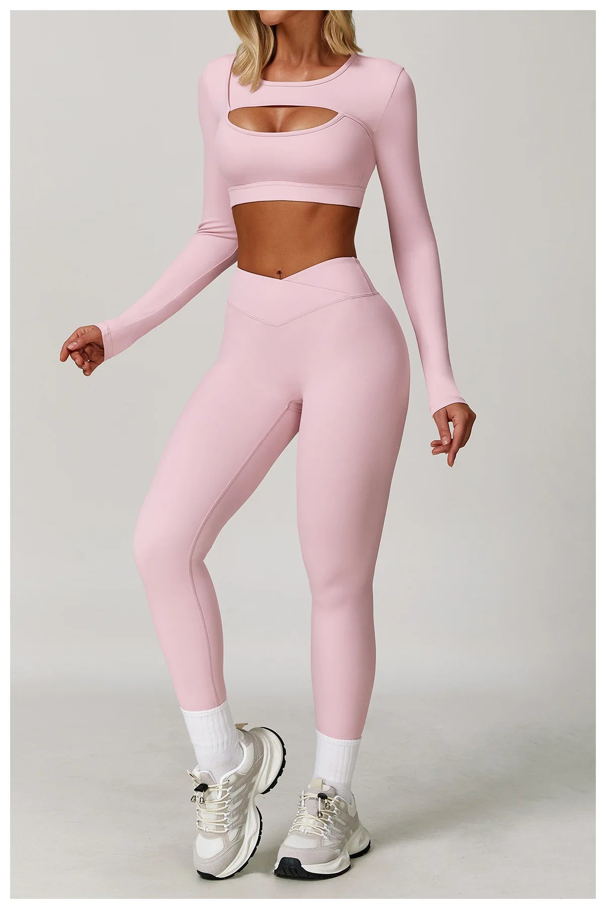 Women Yoga Shirts Crop Top Long Sleeves Sexy Hollow Out Shirts for Women Yoga Sports Fitness Gym Clothes Push Up Workout Tops