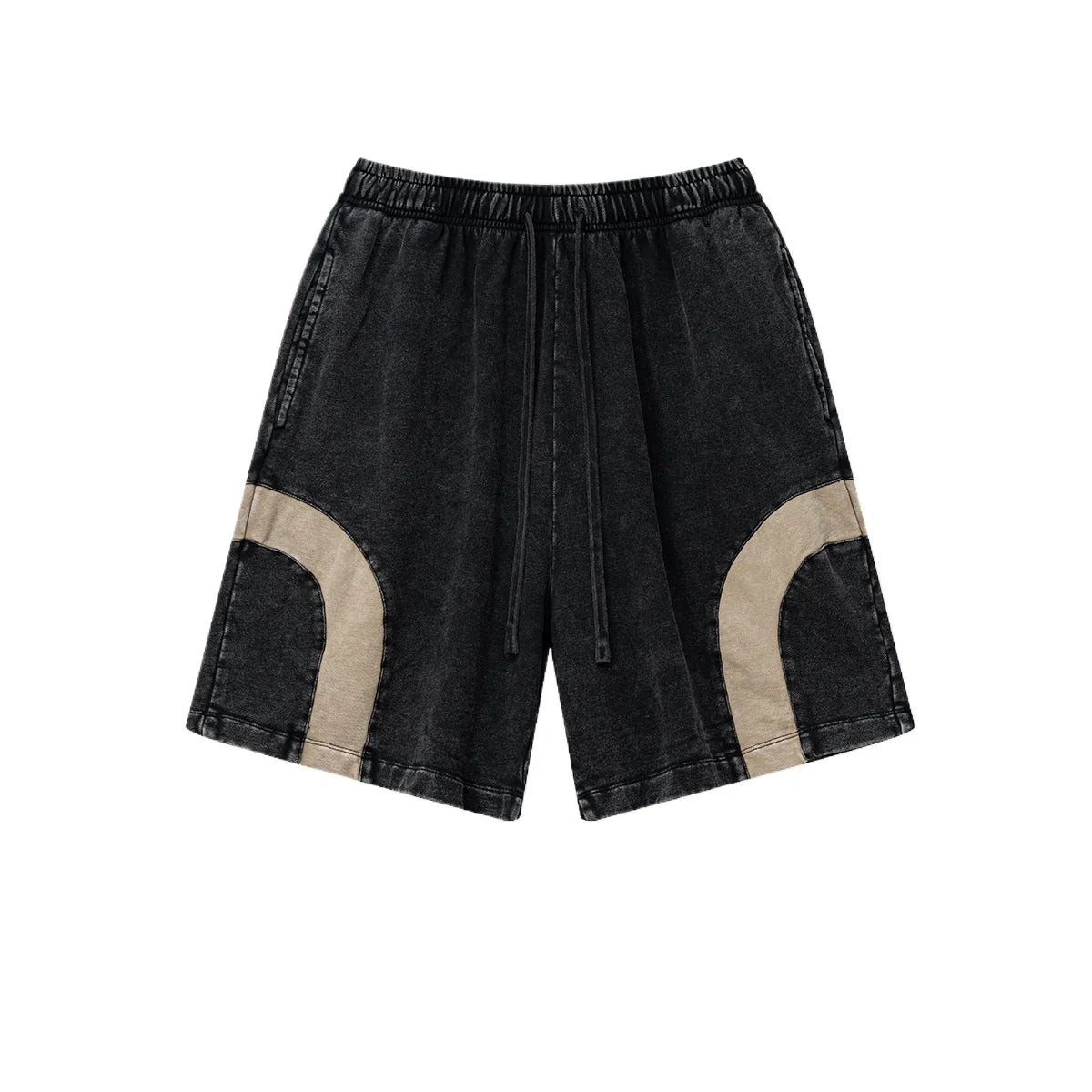 Customized LOGO men's summer European and American hip-hop style splicing contrasting shorts loose straight five-point pants