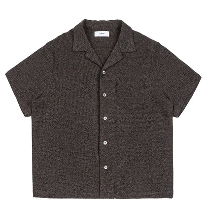 Summer Old Money Style Cleanfit Cuban Collar Knitted Short Sleeved Shirt for Men Loose Five Quarter Sleeved Workwear Shirt