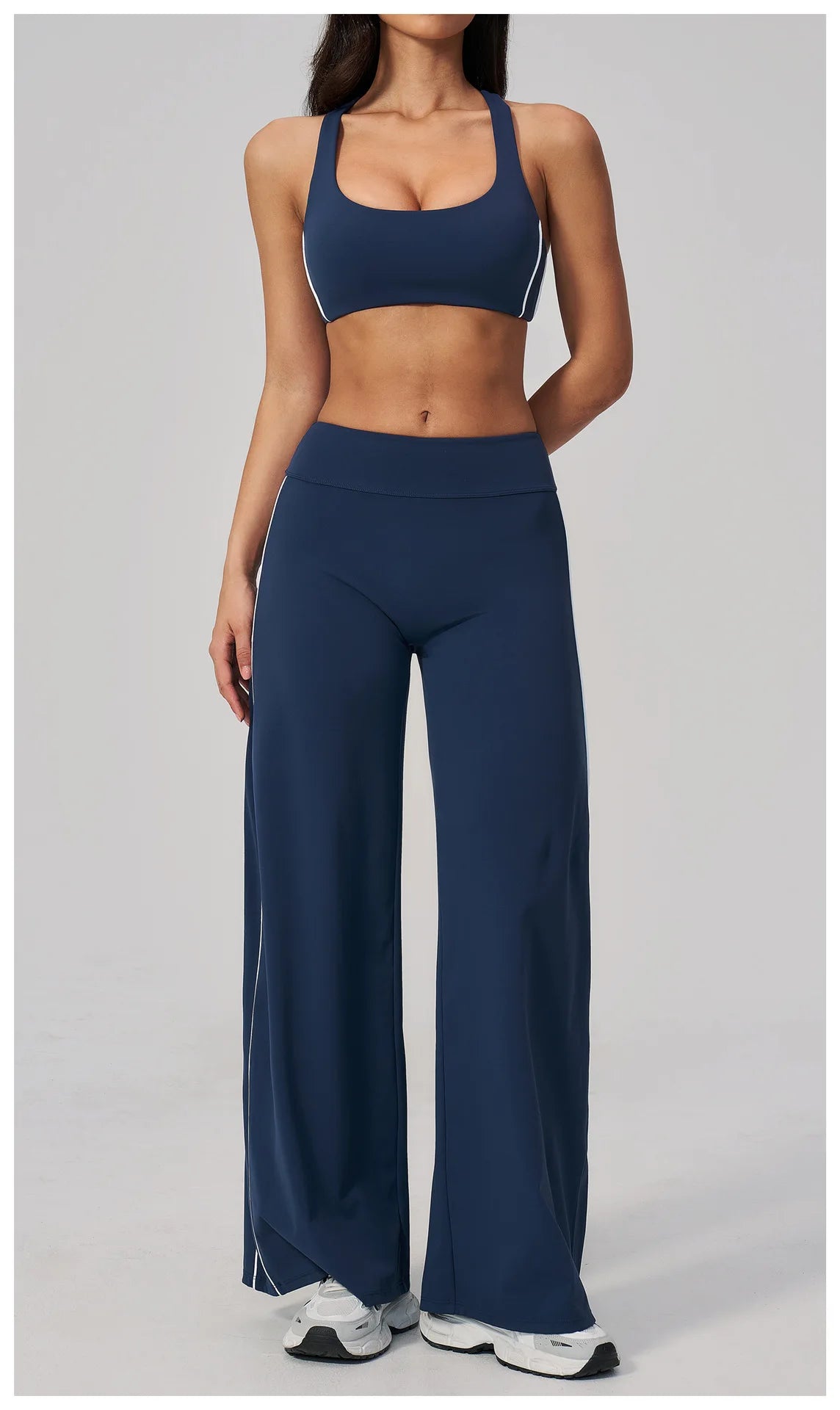 Yoga Pants Women High Waist Wide Leg Trousers Tummy Control Straight Workout Sports Pants Female Casual Fitness Bell-bottoms