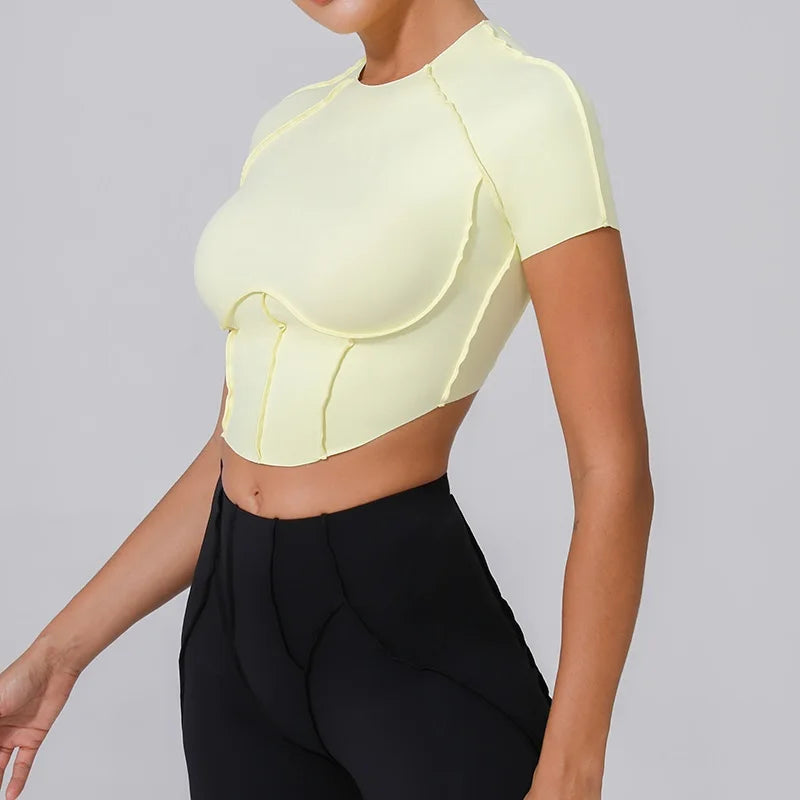 Cloud Hide Super Sexy Yoga Shirts Women Sports Tank Crop Tops Running T Shirt Workout Short Sleeve T-shirts Fitness Sportswear