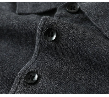 Men's Merino Wool Sweater Polo Collar Pullover Autumn Winter New Cashmere Knitwear Casual Loose Men's Shirts Tops Warm Soft