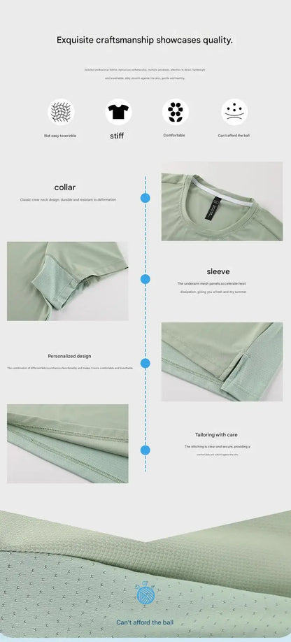 #4111001-XIYU Custom  LOGO Dry fit New Men's High Elastic Sports Casual T-shirt Cool Breathable Quick Drying Outdoor Sports