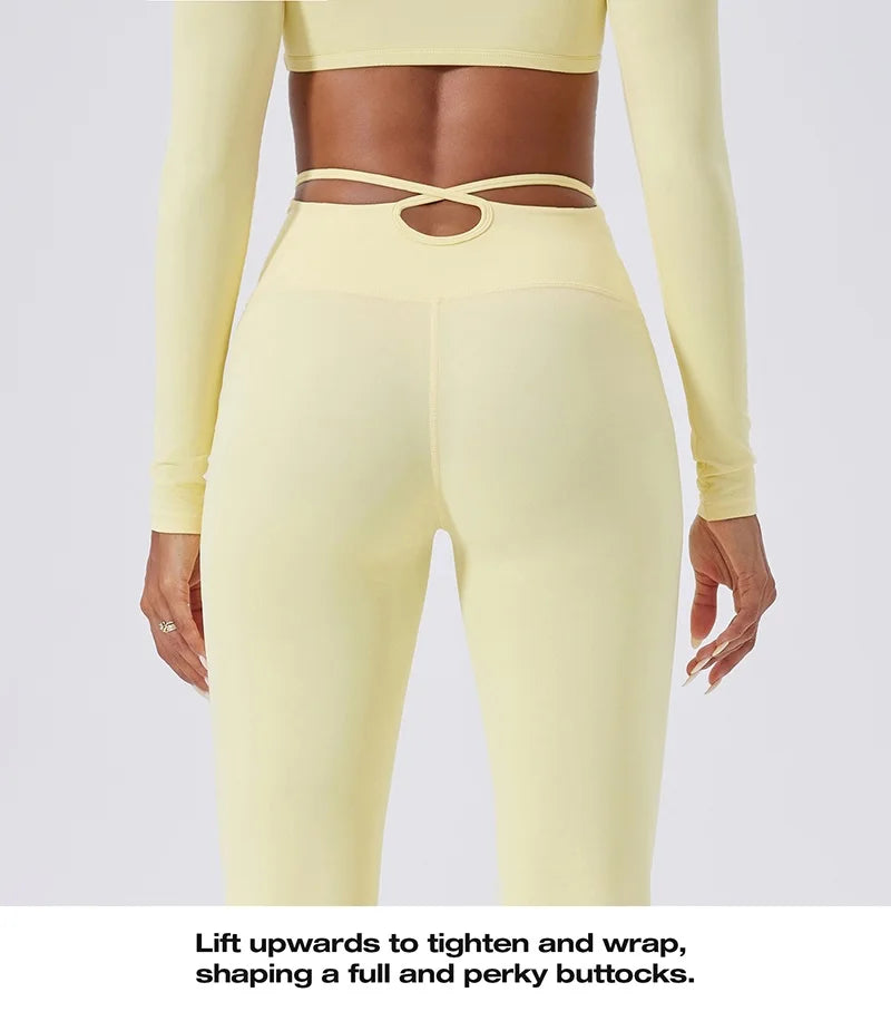 Cloud Hide Brown Yoga Suit Gym Woman Fitness Set Long Sleeve Sports Tracksuit Top Pants Workout Pilates Outfits Running Clothes
