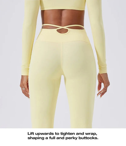 Cloud Hide Brown Yoga Suit Gym Woman Fitness Set Long Sleeve Sports Tracksuit Top Pants Workout Pilates Outfits Running Clothes