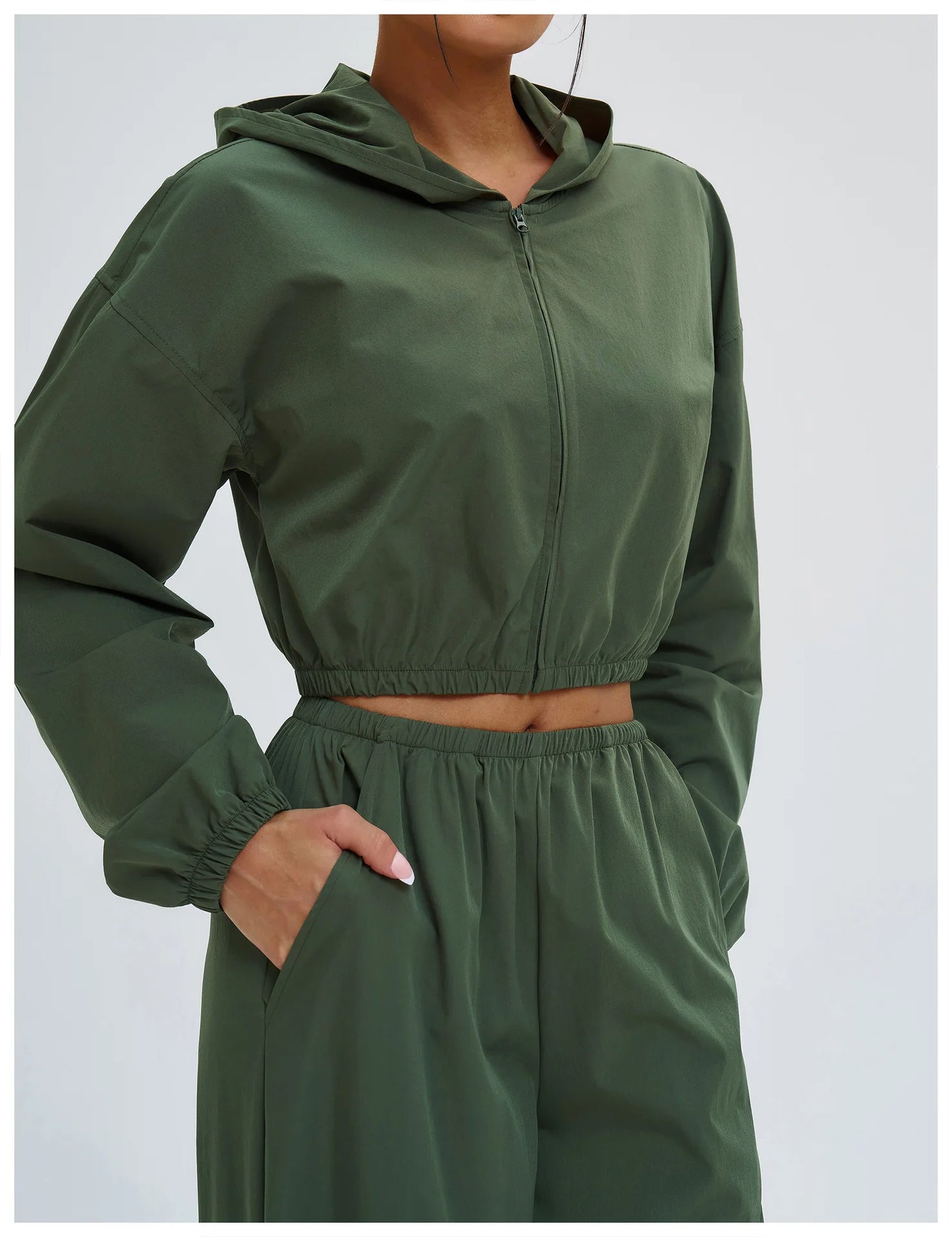 Women Outdoors Sun Protection Yoga Long Sleeve Zipper and Pockets Gym Fitness Jacket Female Running Workout Sports Yoga Shirts