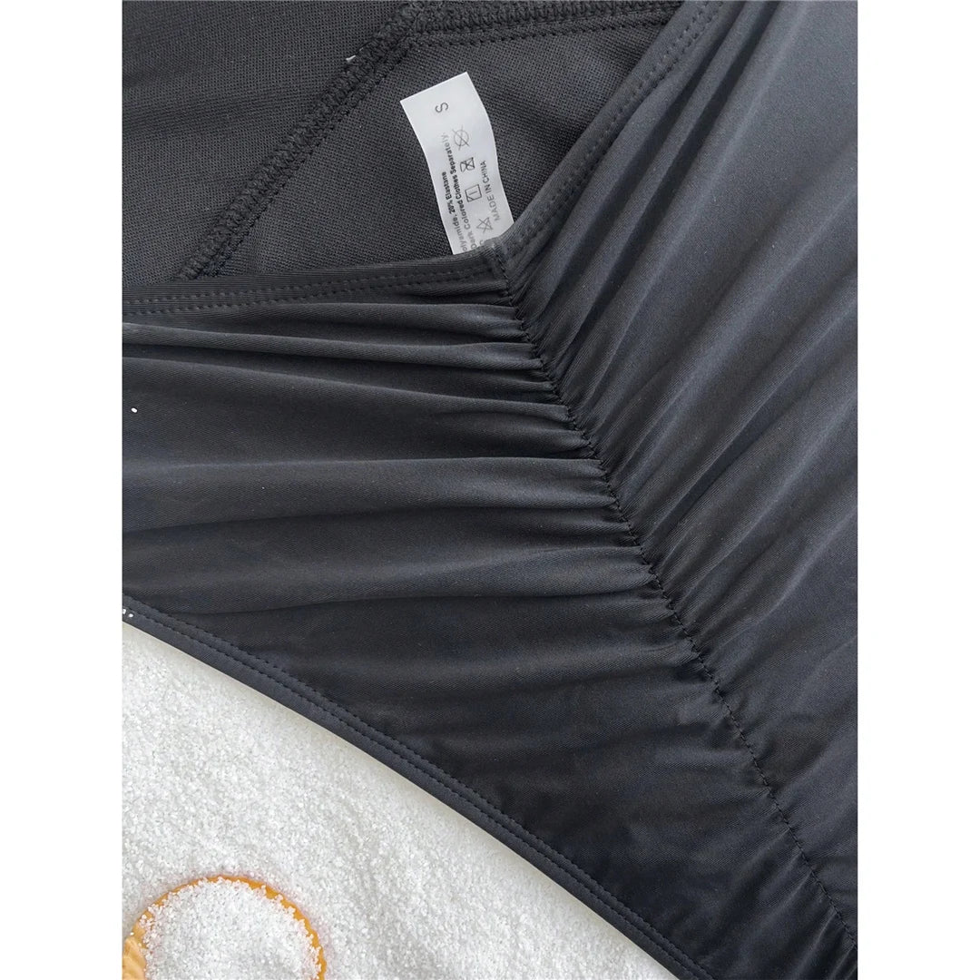 S - XL Deep V Neck Cross Back One Piece Swimsuit Women Swimwear Female High Leg Cut Scrunch Butt Bather Bathing Suit Swim V5723