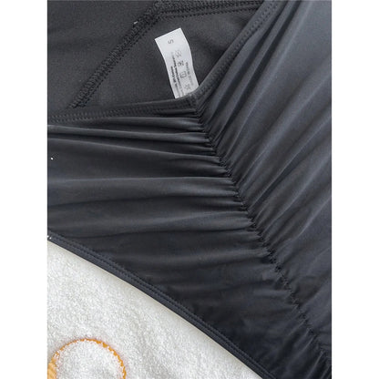 S - XL Deep V Neck Cross Back One Piece Swimsuit Women Swimwear Female High Leg Cut Scrunch Butt Bather Bathing Suit Swim V5723