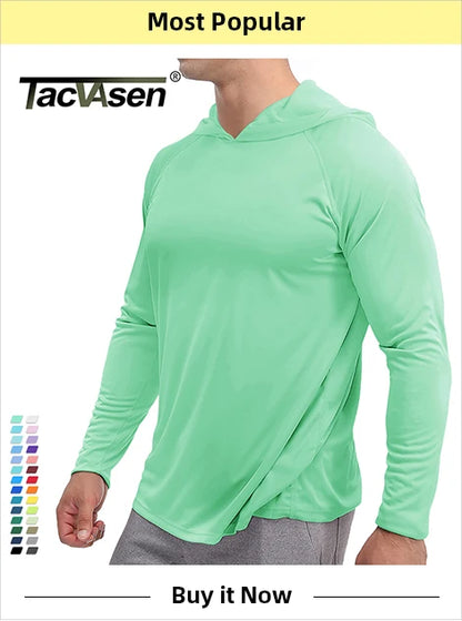 TACVASEN Quick Dry Long Sleeve Cargo Work Shirts with Pockets Mens Nylon Safari Hiking Shirts Button Down Shirts Clothes Males