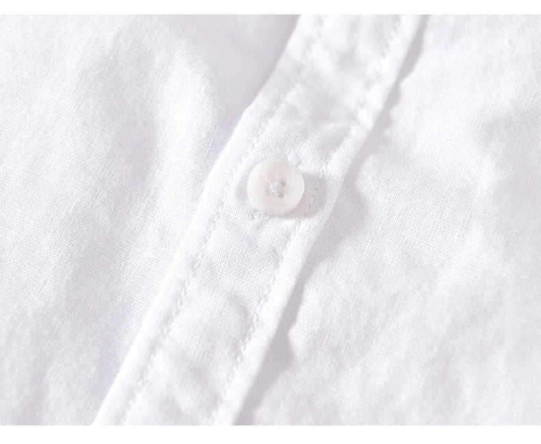 Summer Linen Cotton Men's POLO Collar Shirt Casual Business Short Sleeved Cardigan Fashion Loose Breathable Comfortable T-shirt