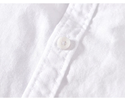 Summer Linen Cotton Men's POLO Collar Shirt Casual Business Short Sleeved Cardigan Fashion Loose Breathable Comfortable T-shirt