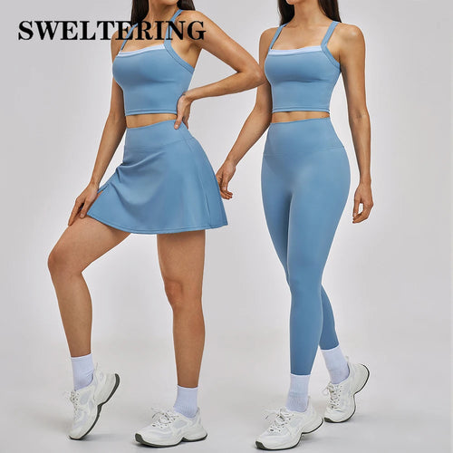 Women Gym Tracksuit Yoga Suit Sports Outfits High Waist Leggings Workout Clothes Female Fitness Running Suit Push Up Sportswear