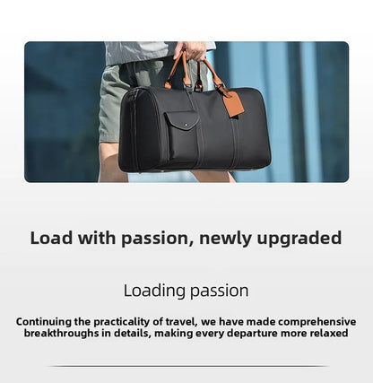 Custom Large Capacity Travel bag Totes Waterproof Crossbody Bag Man  Leather Travel Bag Handheld Bag print logo Business Handbag