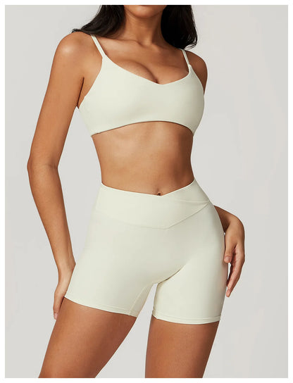 2 Pieces Yoga Set Gym Clothes Sportswear Yoga Suits For Women Fitness Short Sleeve Crop Top Tracksuits Sports Bra Gym Leggings