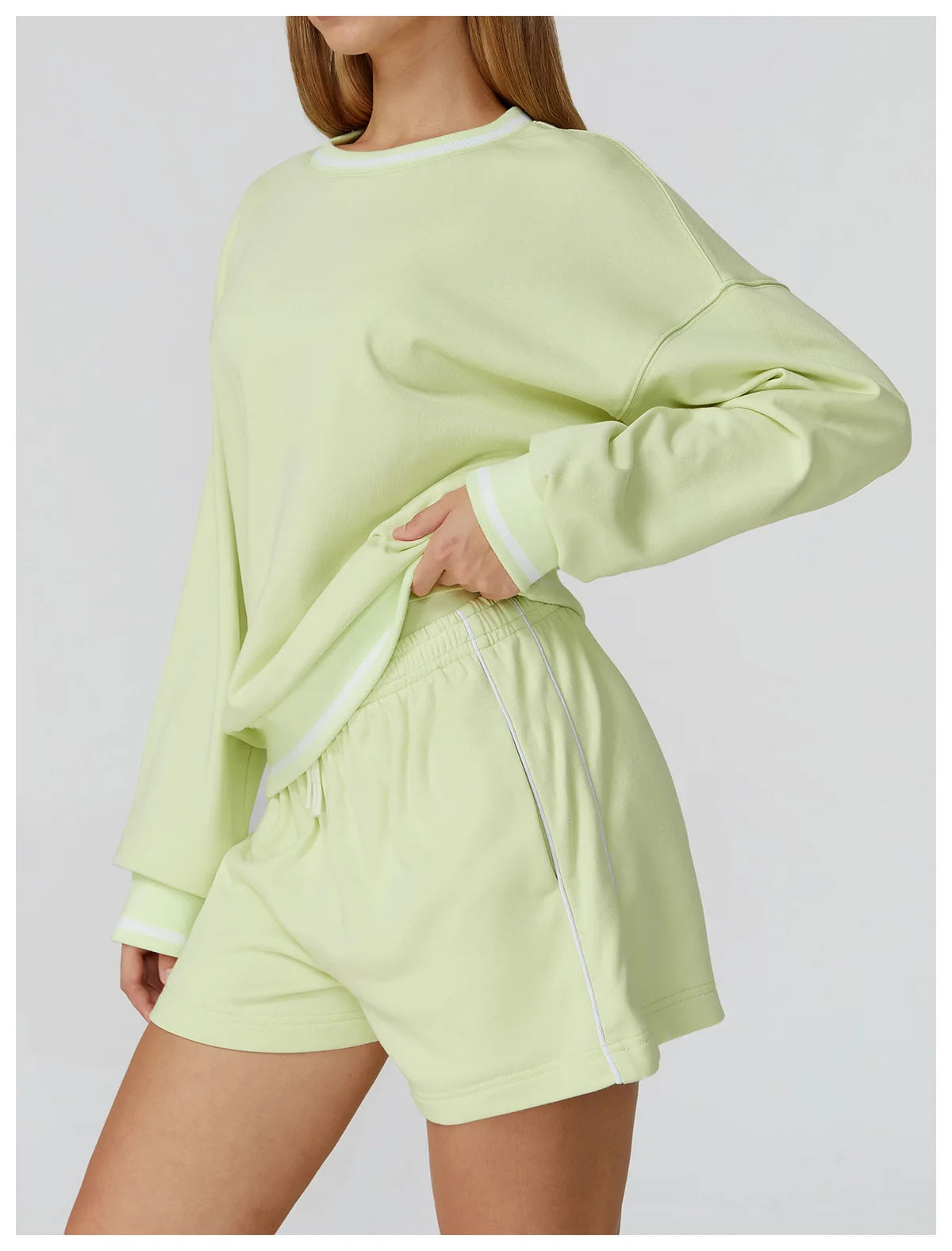 Women Long Sleeved New Winter Color Blocking Hoodie Outdoor Casual Running Sports Top Loose Round Neck Top Fashionable Hoodie