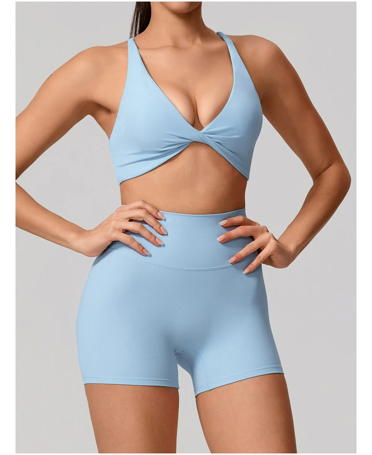 New Summer 2Pcs Women's Quick-Dry Sports Set V-Shaped Bra Female Sleeveless Yoga Outfit Gym Two-Piece Woman Sport Clothes