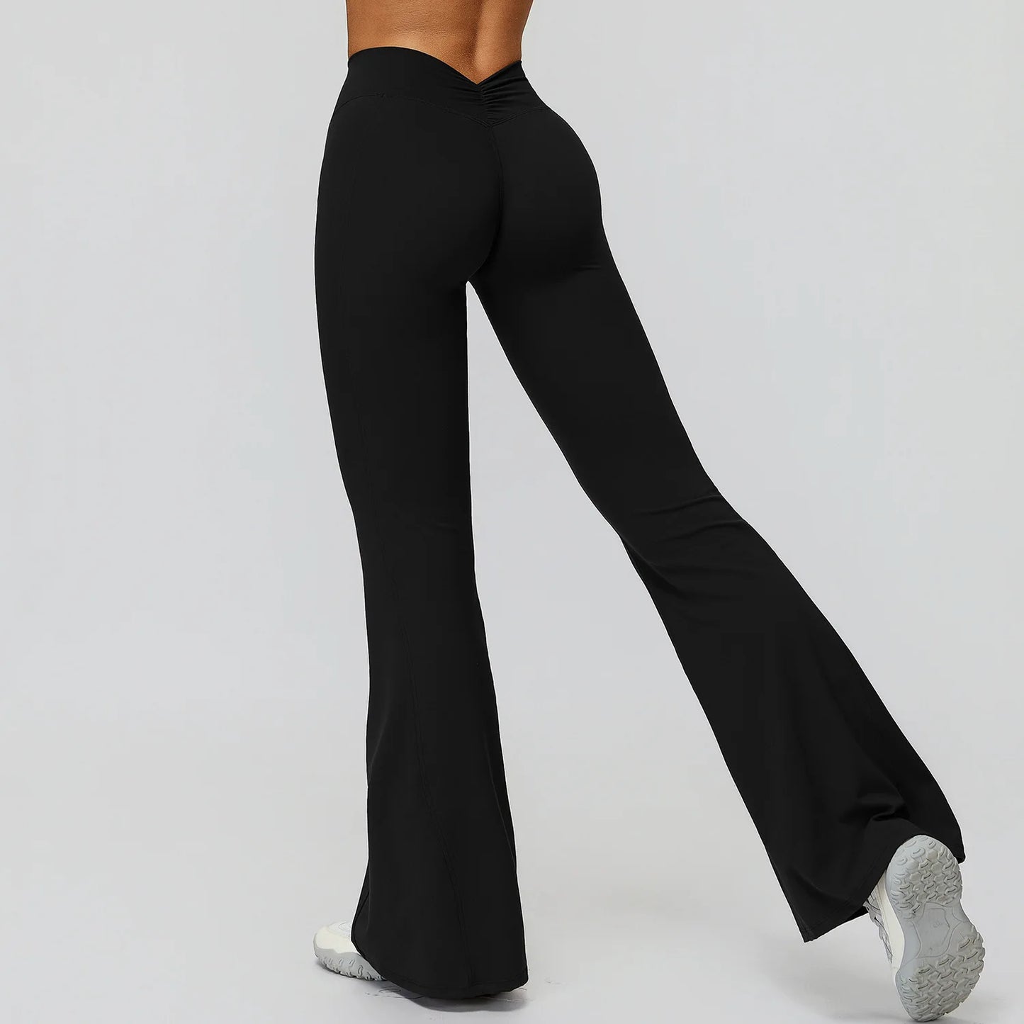 Customized LOGO women's yoga trousers high waist pleated leggings outdoor running sports fitness trousers