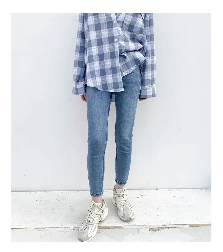 CHIC VEN Women Jeans Solid Slim Retro High Waisted Small Leg Denim Pant Skinny Pant Spring Autumn 2026