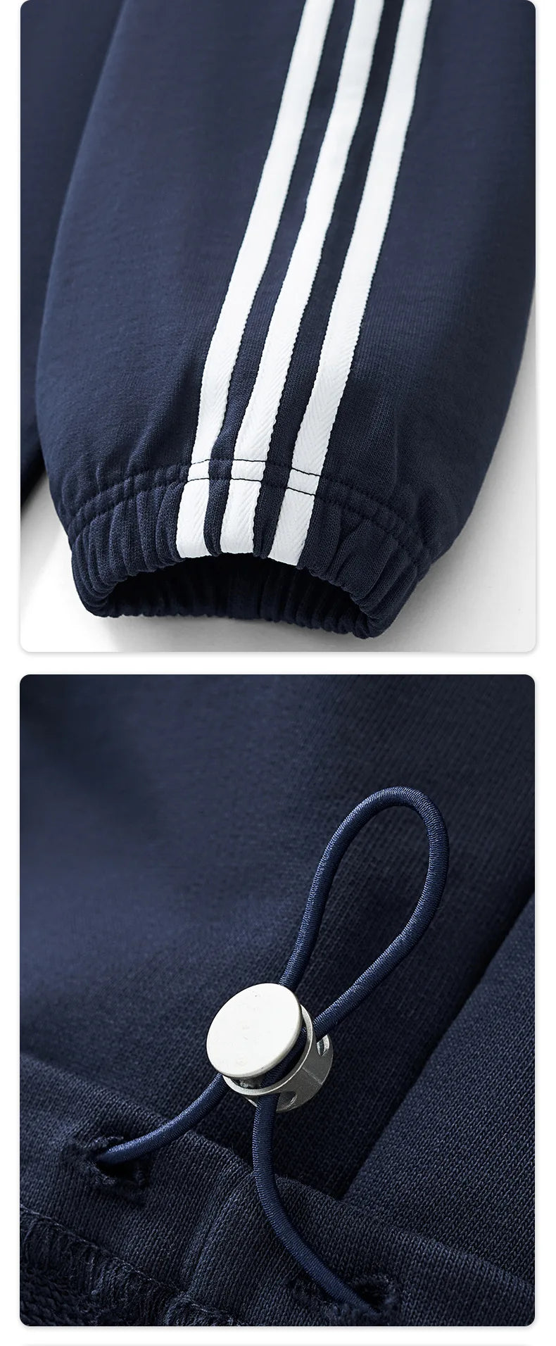 Custom LOGO men's American striped 100% cotton sweater 380G college style contrasting color lapel couple commuter sweater