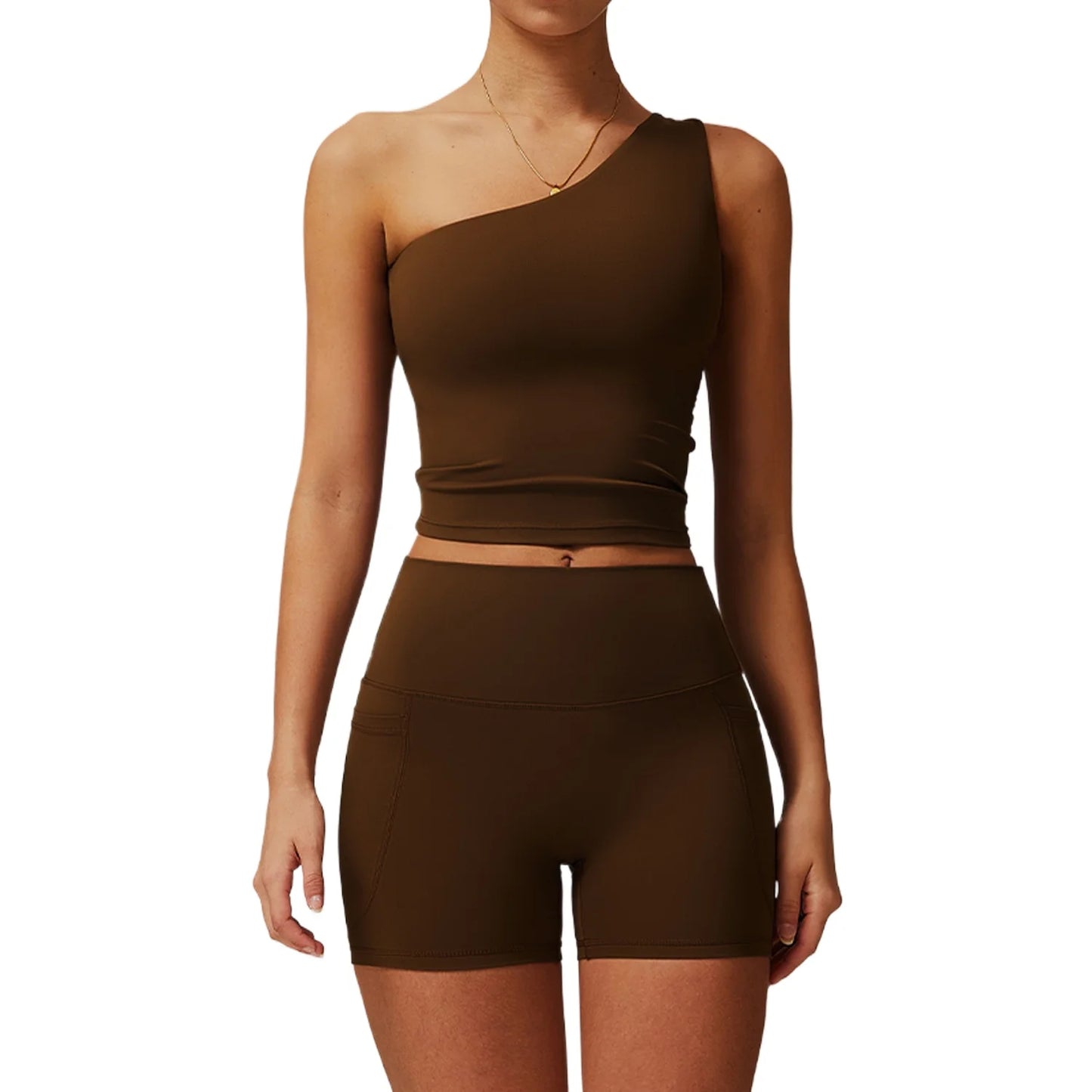 Custom LOGO women's quick-drying waist shaping yoga casual outer wear running cycling fitness sports two-piece set