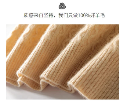 2024 Autumn Winter New Men's Half-High-Neck Thick 100% Pure Wool Sweater Long-Sleeved Business Warm Cashmere Bottoming Shirt Top