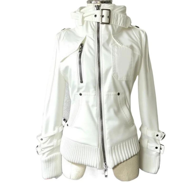 Gothic American Style Vintage Coat Women Moto Biker Sweatshirts Harajuku Jacket Female Aesthetic Grunge Subculture Chic Y2k Tops