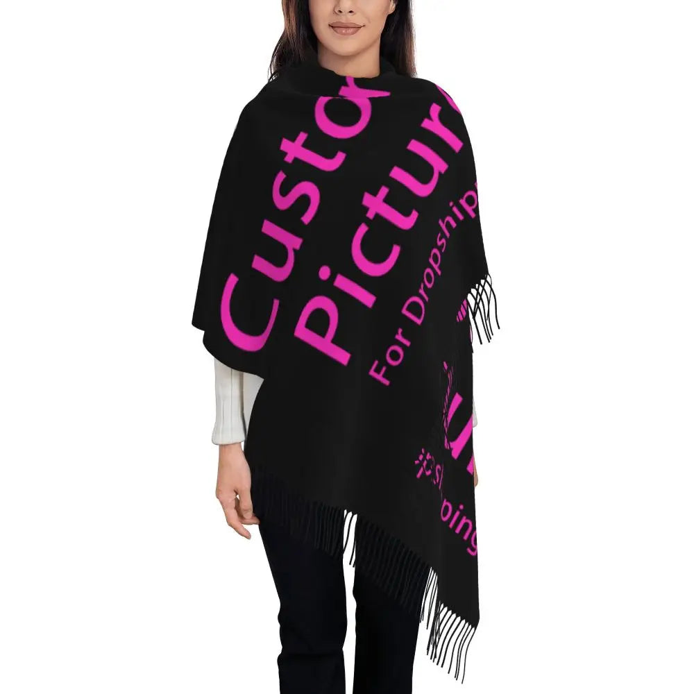 Custom Printed Your Design Here Scarf Men Women Winter Warm Scarves Custom Customize Logo Letter Print Shawls Wraps