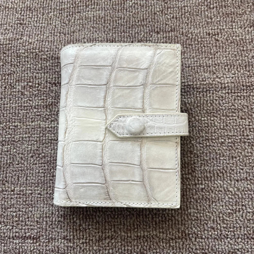 Himalayan white crocodile leather women's wallet authentic crocodile leather short women's wallet fashion design card bag