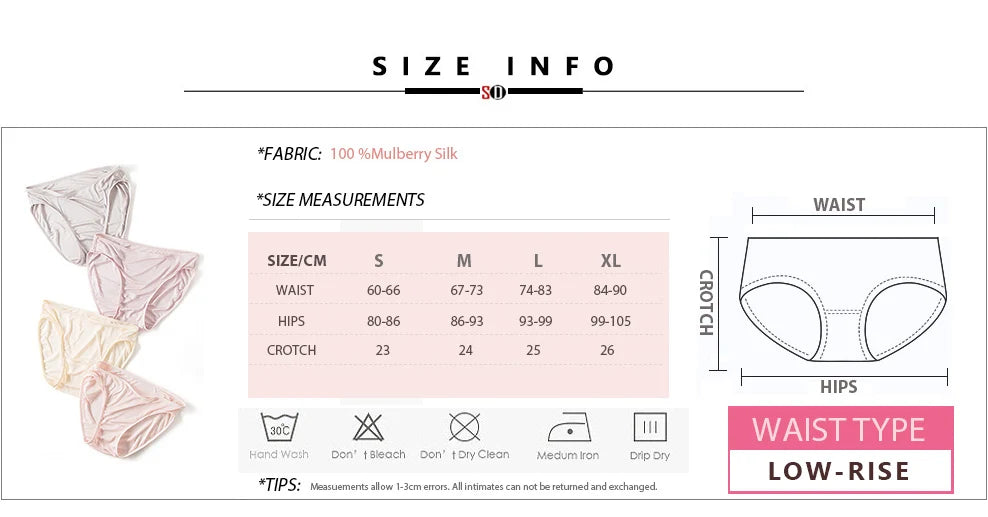 SuyaDream 3pcs/lot Women Panties 100%Natural silk Low-rise Briefs Healthy Basic Everyday Wear Underwears, Summer New Intimates