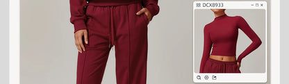 Hearuisavy Winter Pocket High Waist Jogger Sports Pants Female Fitness Gym Pants Casual Loose Sweatpants Wide Leg Trousers
