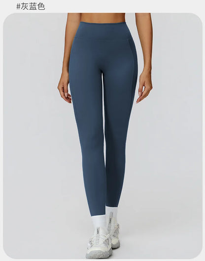 Customized LOGO women's yoga trousers high waist pleated leggings outdoor running sports fitness trousers