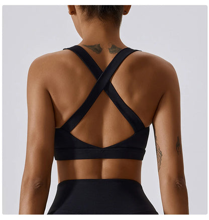 Yoga Fitness Bra Shock-absorbing Sports Bra Breathable and Quick Drying Training Running Women's Underwear High Strength Gym Bra