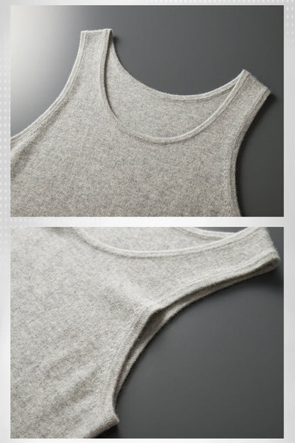 DjzDsm 2025 New H-Shaped Vest Men's Clothing 100% Pure Cashmere Pullover Solid Color Daily Interior Wear Suspender Knit Sweater