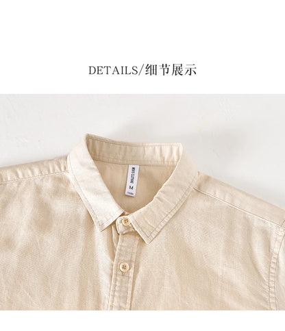 Summer Linen Cotton Men's POLO Collar Shirt Casual Business Short Sleeved Cardigan Fashion Loose Breathable Comfortable T-shirt