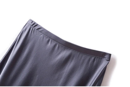 SuyaDream Silk Skirt for Woman 93%Silk 7%Spandex Solid A-line 2025 Spring Summer Chic Mid Skirts