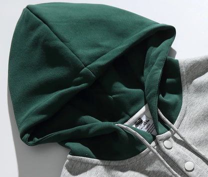 Akkad Kut 2026 New Men Splice Hooded Streetwear Fashion Loose Casual Pullover Sweatshirt Women Oversize Hoodies Jacket Tops