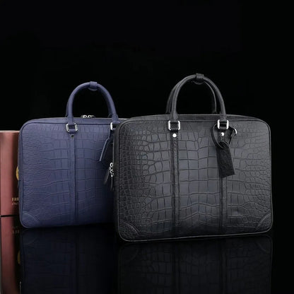 Real crocodile belly leather business men's business briefcase authentic crocodile leather men's large laptop handbag