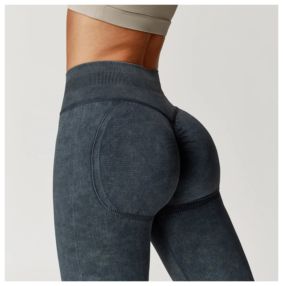 Custom LOGO Women's Seamless Sandblasting Yoga Pants High Waist Hip Lift Tight Running Sports Fitness Yoga Pants