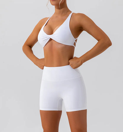 Summer Sexy Gym Top Women Crease Sports Bra Running Back Cross Yoga Bra Breathable Sports Underwear Women Fitness Workout Top