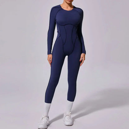 Seamless Yoga Jumpsuits Sports Fitness Splicing Hip-lifting One-Piece Hollow-out Beauty Back Gym Workout Bodysuits for Women