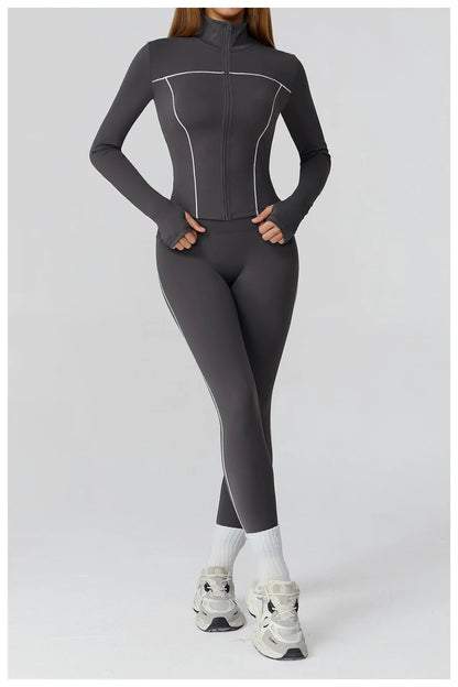 Yoga Clothes Women Sport Jacket Running Long Sleeve Shirt Sports Jackets Top Workout Coat Gym Training Clothing Workout Yoga Top