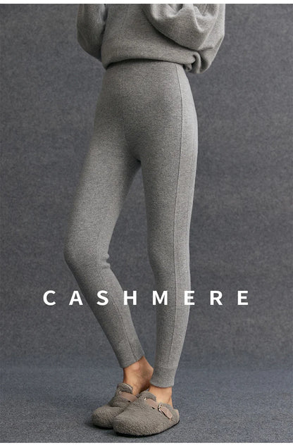High Quality Women 100% Cashmere Legging Basic Soft elastic Pants Autumn Winter Cashmere Knitted Legging Trousers Warm Comfy
